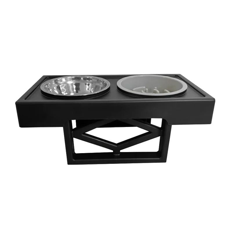 Stainless Steel Dog & Cat Double Bowl with Lifting Rack