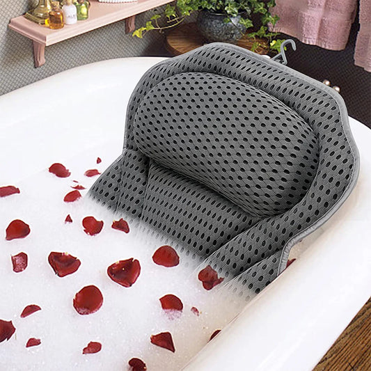 Mesh Bath Pillow with Suction Cups - Ultimate Comfort & Stability