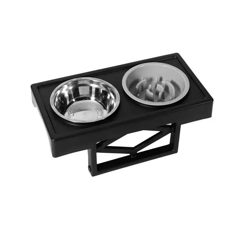 Stainless Steel Dog & Cat Double Bowl with Lifting Rack