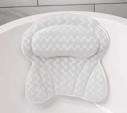 Mesh Bath Pillow with Suction Cups - Ultimate Comfort & Stability