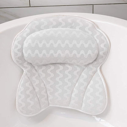 Mesh Bath Pillow with Suction Cups - Ultimate Comfort & Stability